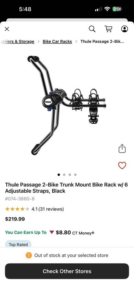 Thule Passage 2-Bike Trunk Mount Bike Rack - photo 2