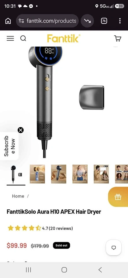 Fanttik Solo Aura H10 APEX Hair Dryer