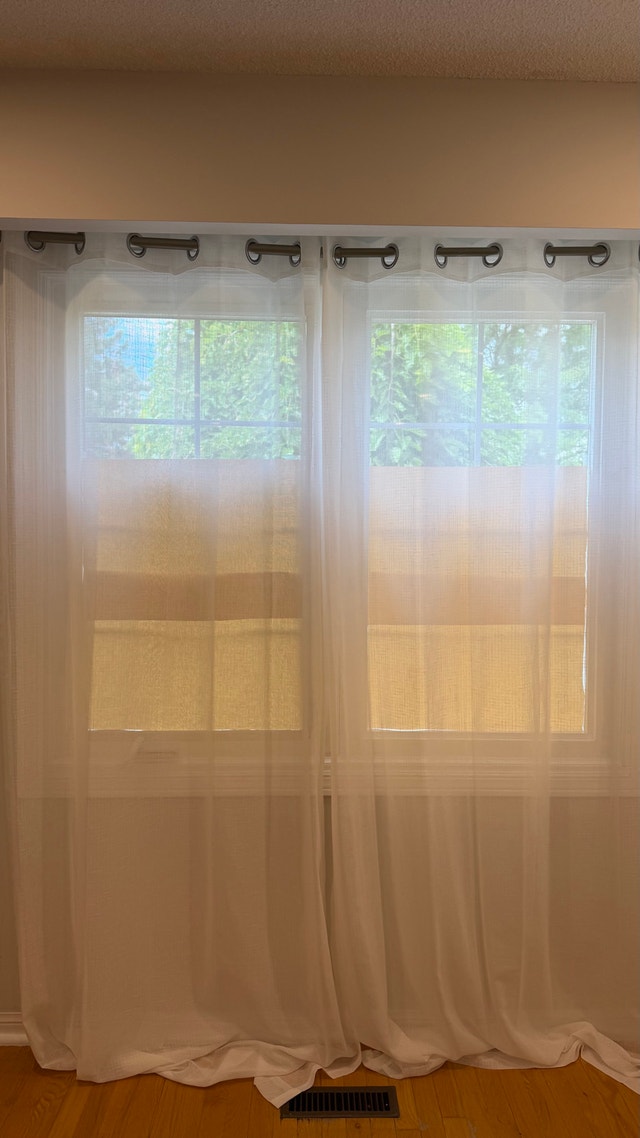 White Sheer Curtains with Decorative Rod - photo 2