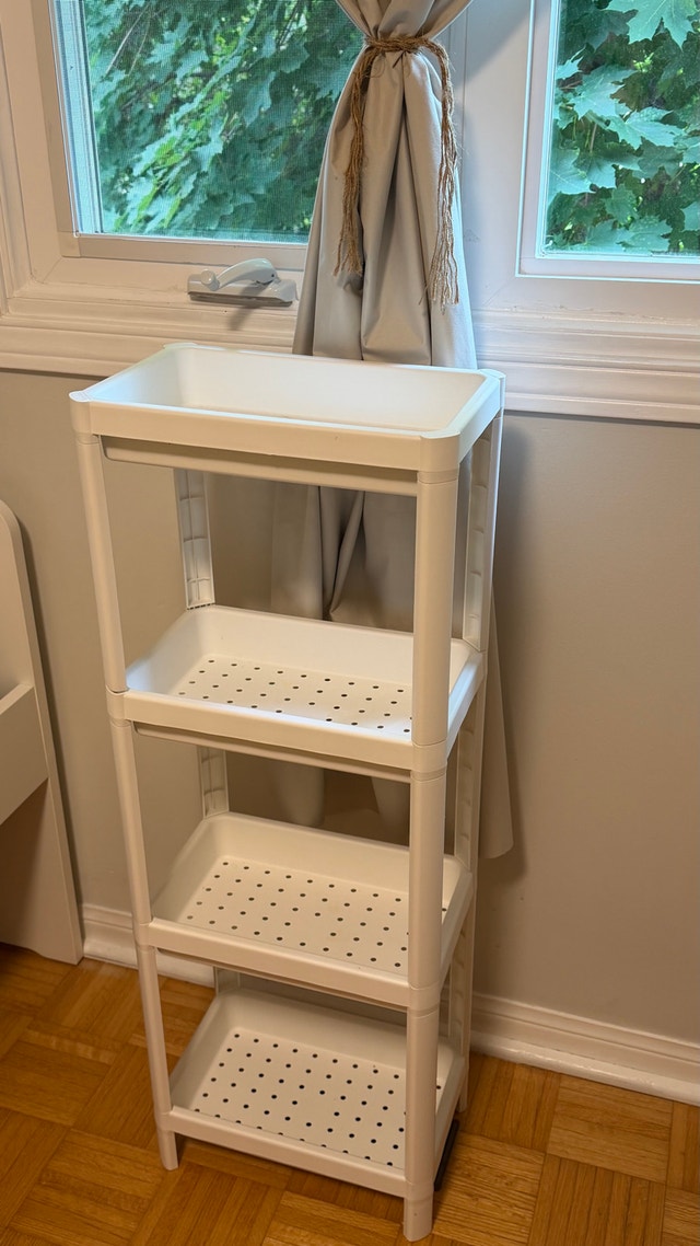 White 4-Tier Plastic Storage Rack - photo 2