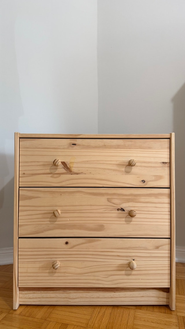IKEA Pine 3-Drawer Dresser