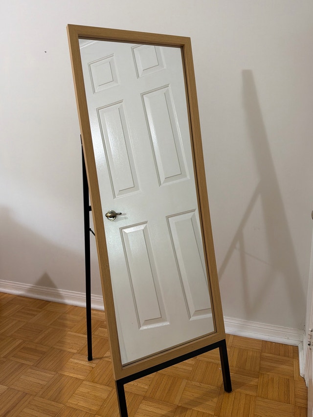 IKEA Floor Mirror with Wooden Frame