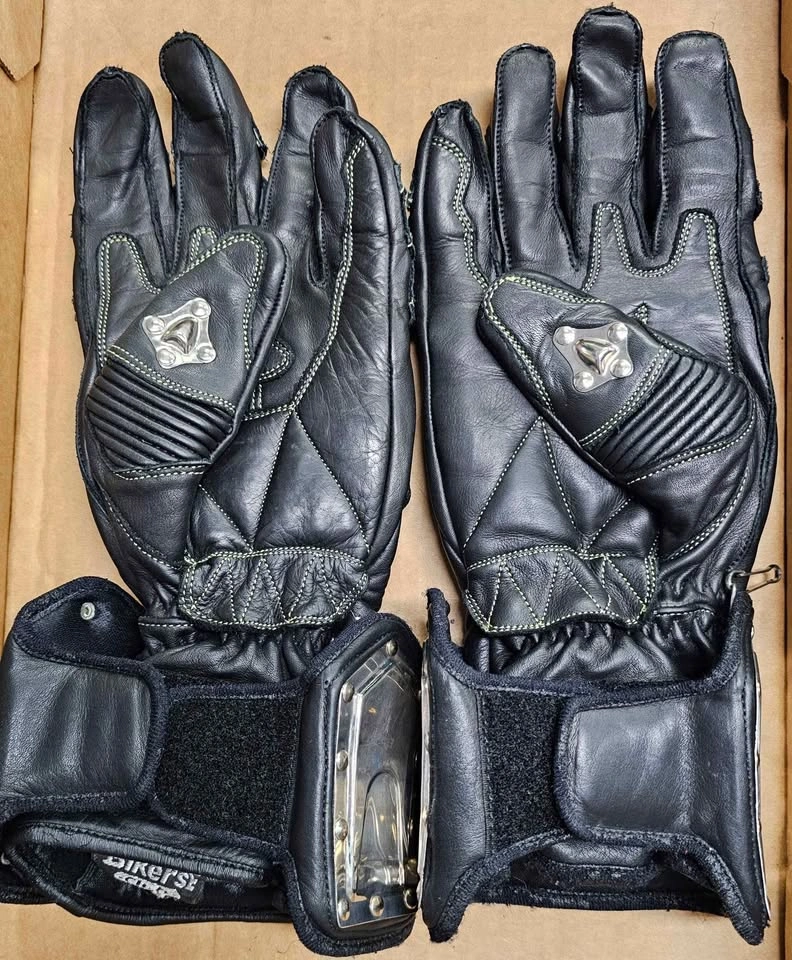 Vintage Biker's Club Steel Armored Leather Motorcycle Gloves - photo 2