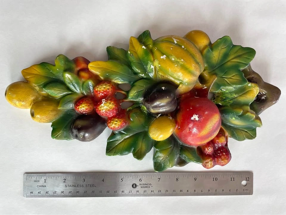 Vintage Devon Ware Chalkware Fruit Wall Plaque