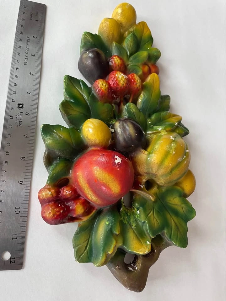 Vintage Devon Ware Chalkware Fruit Wall Plaque - photo 2