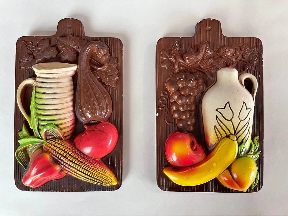 Vintage 1971 Miller Studio Chalkware Wall Plaques