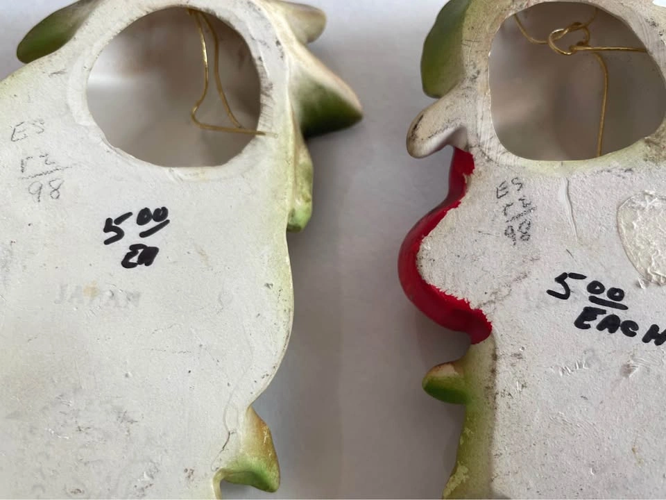 Vintage Japanese Ceramic Fruit Wall Plaques – Cherry & Pear - photo 4
