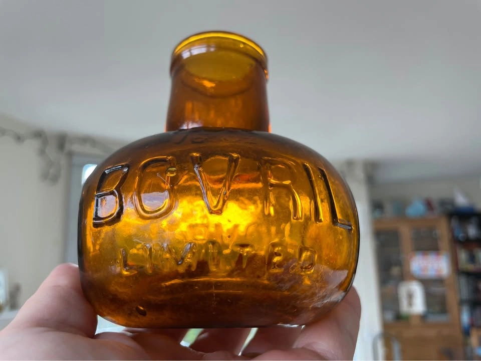 Vintage Amber Glass Bovril Jars – Set of 2 (16oz & 4oz) - photo 4