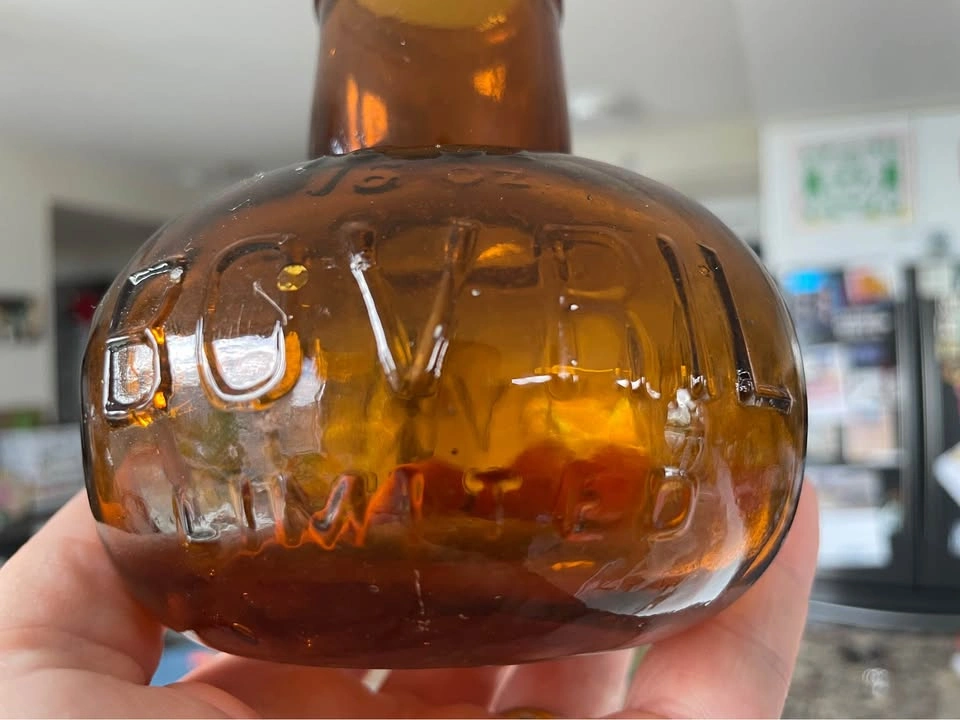 Vintage Amber Glass Bovril Jars – Set of 2 (16oz & 4oz) - photo 5