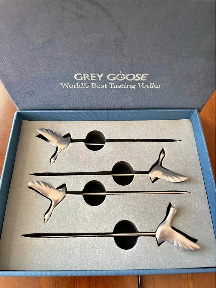 Grey Goose Vodka Metal Cocktail Picks/Skewers – Set of 4