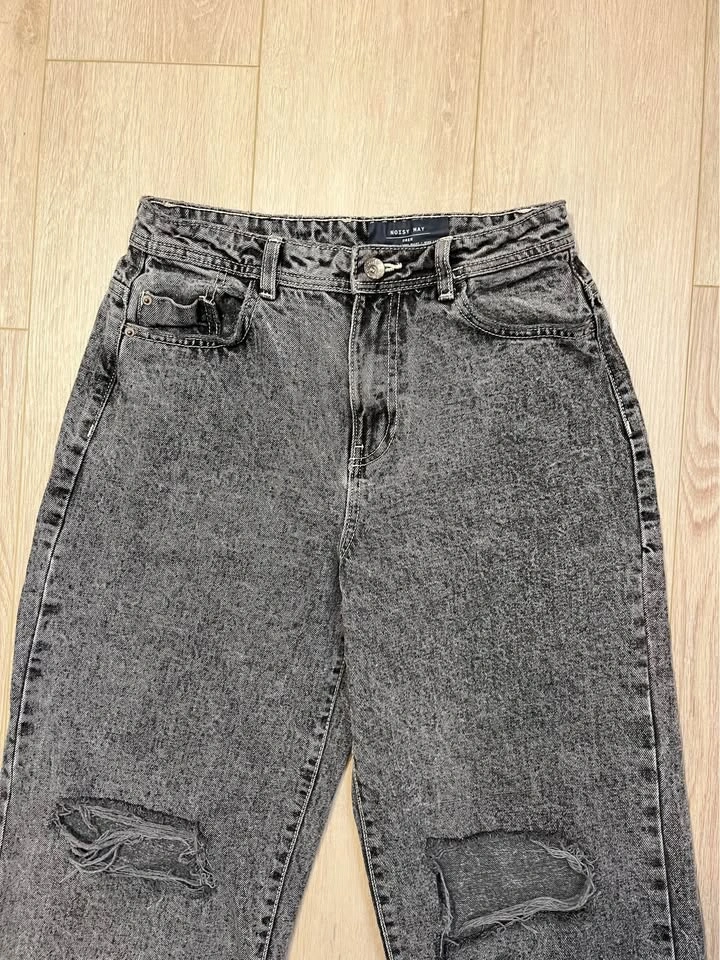 NOISY MAY High-Rise, Wide Leg, Grey Washed Jeans - Size 28 - photo 2