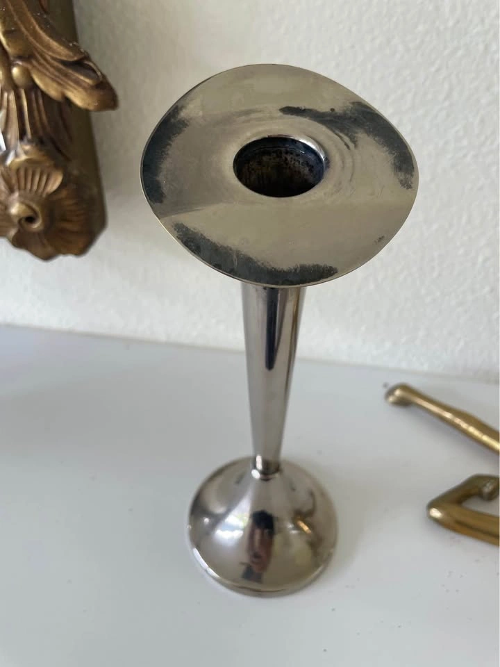 Vintage Mid Century Modernist Silverplate Candlestick - photo 2