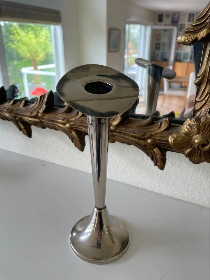 Vintage Mid Century Modernist Silverplate Candlestick - photo 4