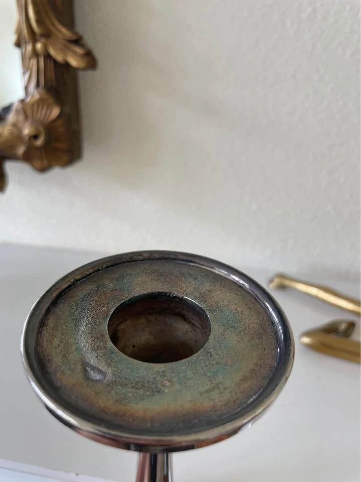 Vintage Mid Century Modernist Silverplate Candlestick - photo 5