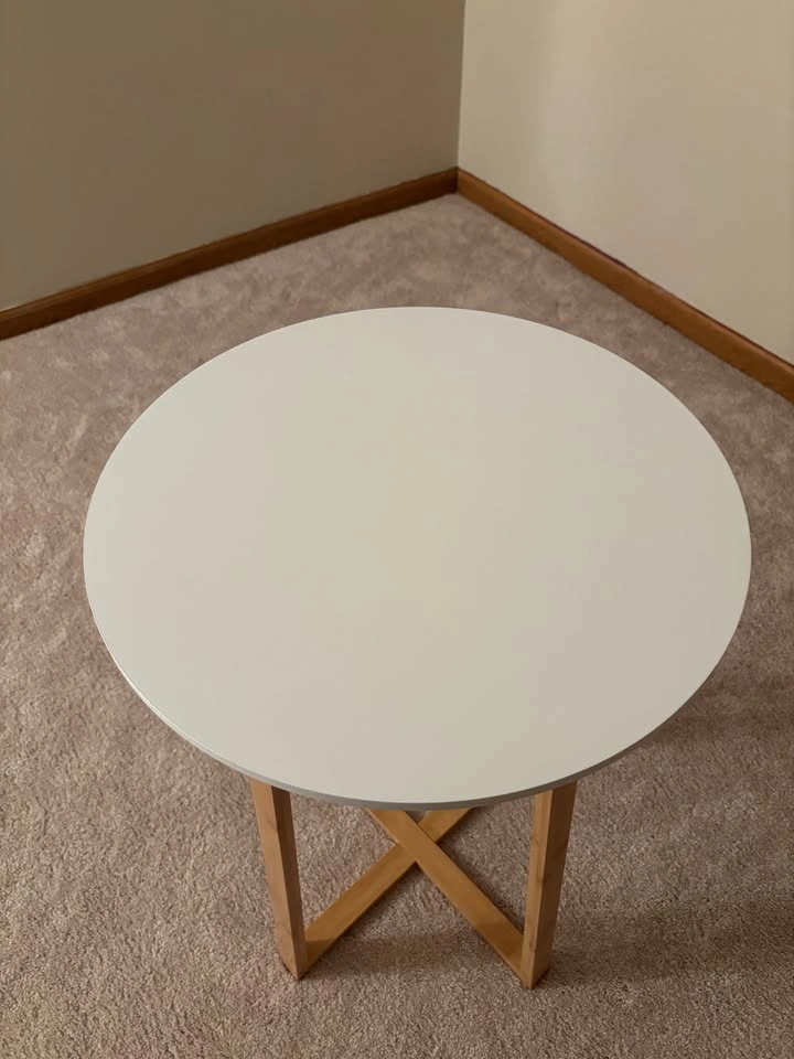 TWO Matching Wood/White Side Tables - photo 2