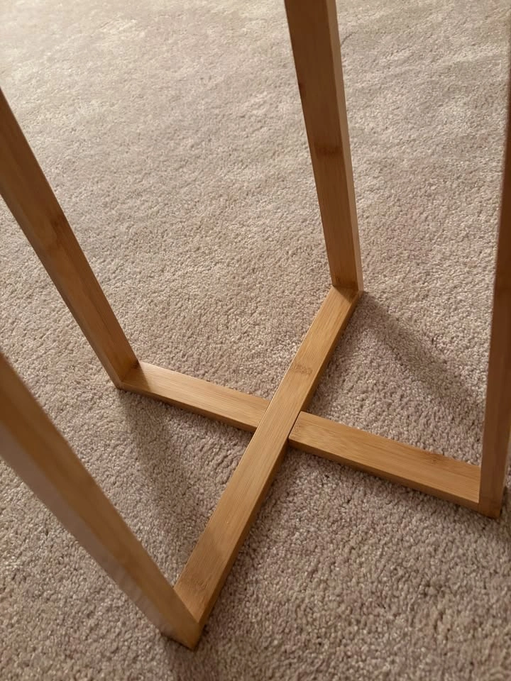 TWO Matching Wood/White Side Tables - photo 3