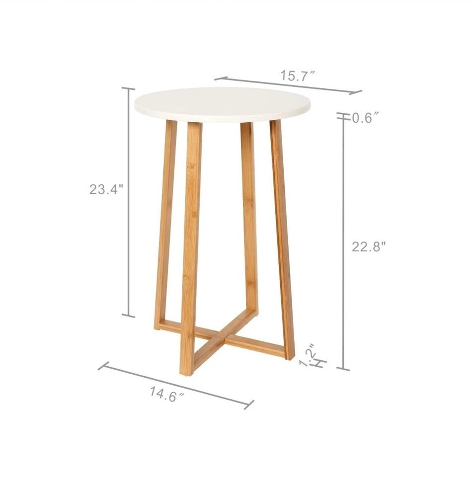 TWO Matching Wood/White Side Tables - photo 4