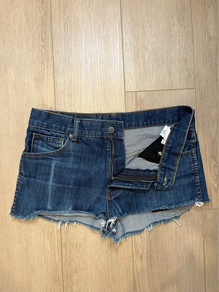 CHEAP MONDAY Cutoff Jean Booty Shorts - Size 30 - photo 2
