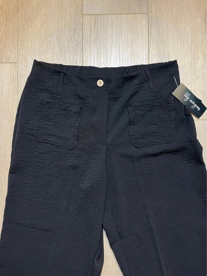 LILY MORGAN Wide Leg Black Slack Pants - photo 2