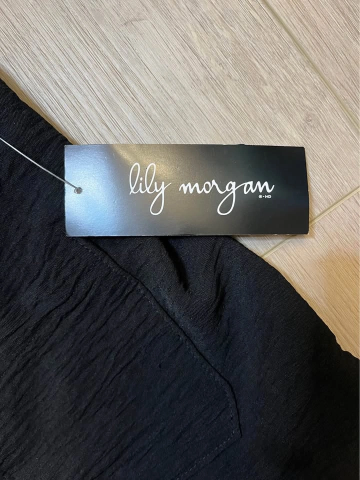 LILY MORGAN Wide Leg Black Slack Pants - photo 3