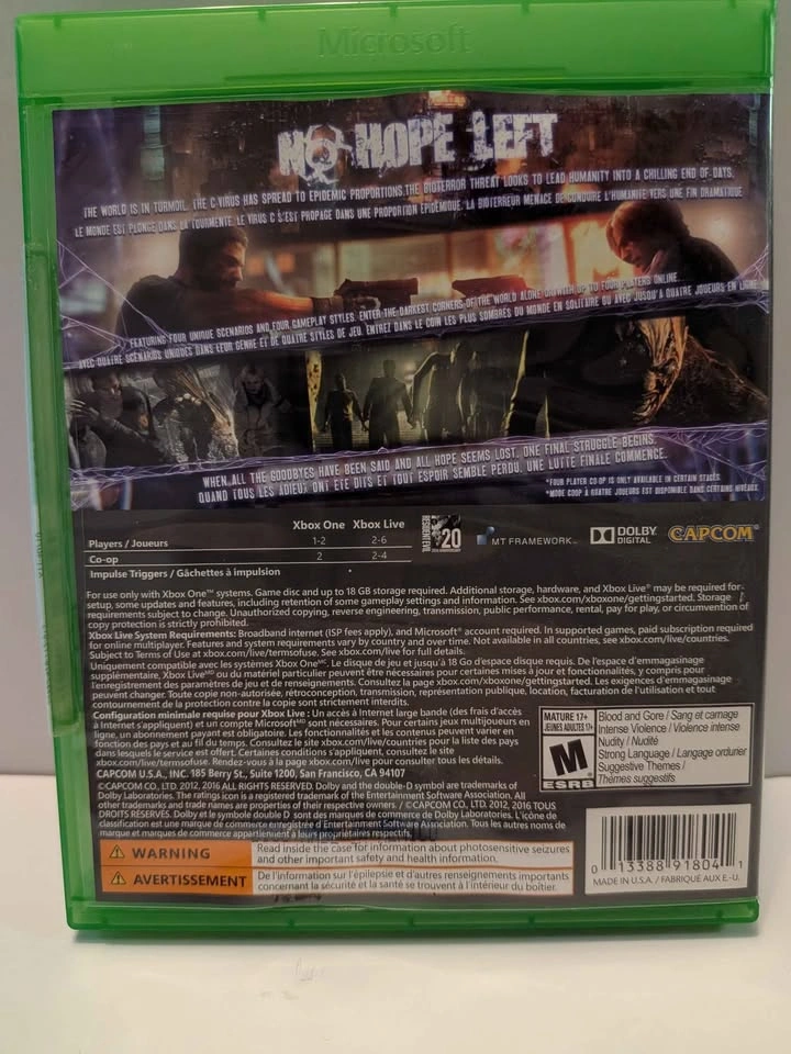 Capcom Resident Evil 6 - Xbox One sealed - photo 2