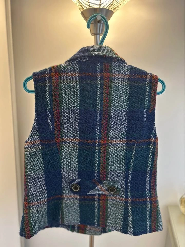 CAbi Tweed Plaid Wool Blend Vest- Medium - photo 3