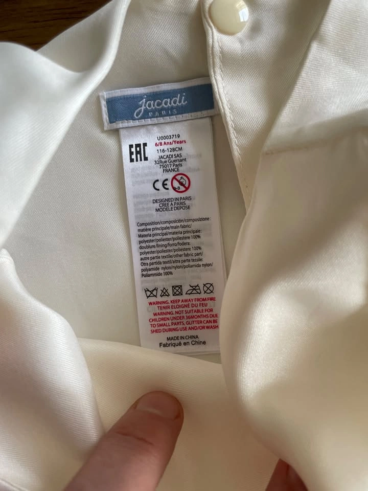 Jacadi Girls White Dress - Very Good Condition - 6-8ys - photo 2