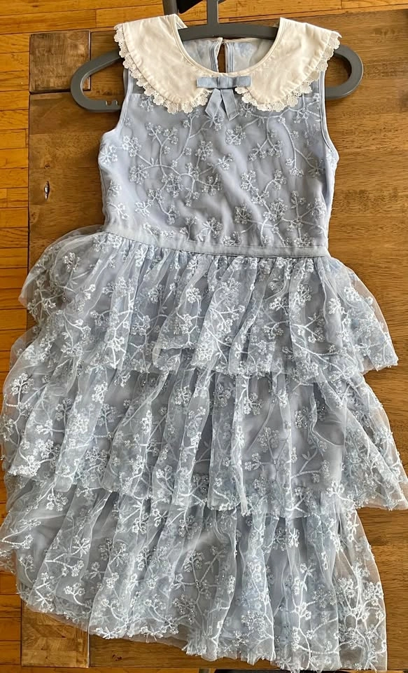 Self Portrait Girls Blue Dress - Good Condition - 10-12ys