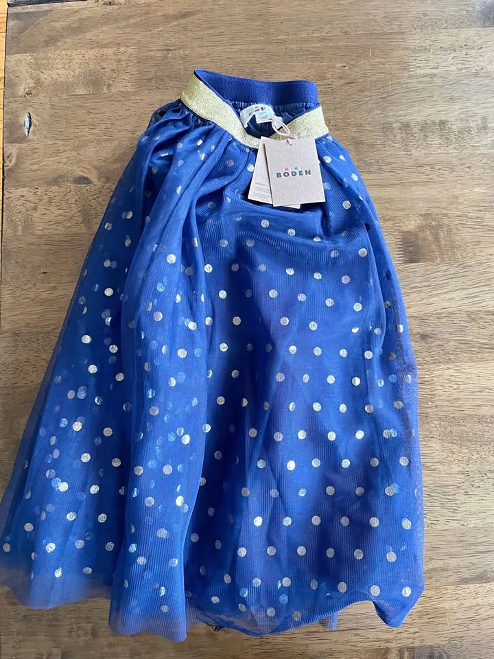 Mini Boden Girls Tulle Blue Skirt, NEW - 9-10ys