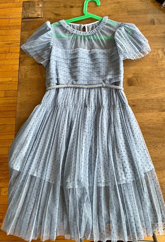 Self Portrait Girls Light Blue Dress - Like New - 7-8ys