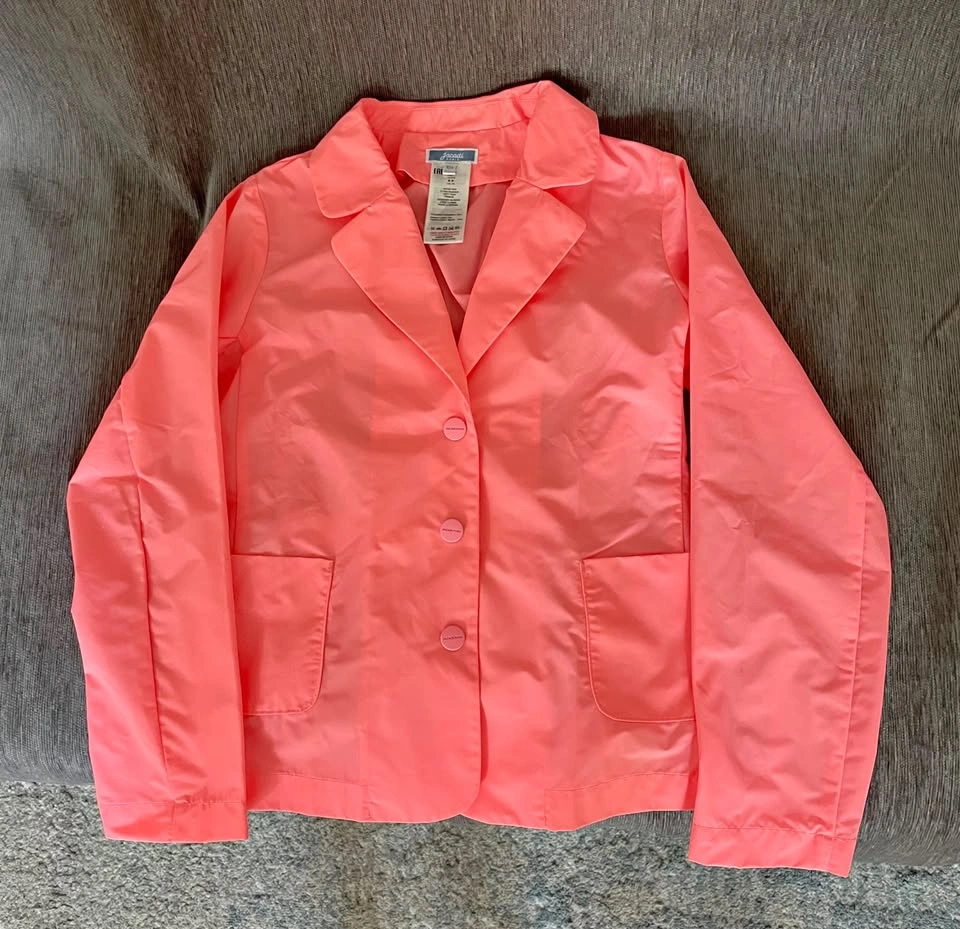 Jacadi Girls Jacket In Technical Fabric, Corail - Like New - 10y