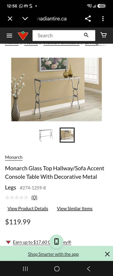 Modern Glass & Metal Console Table / Entryway Table - photo 5