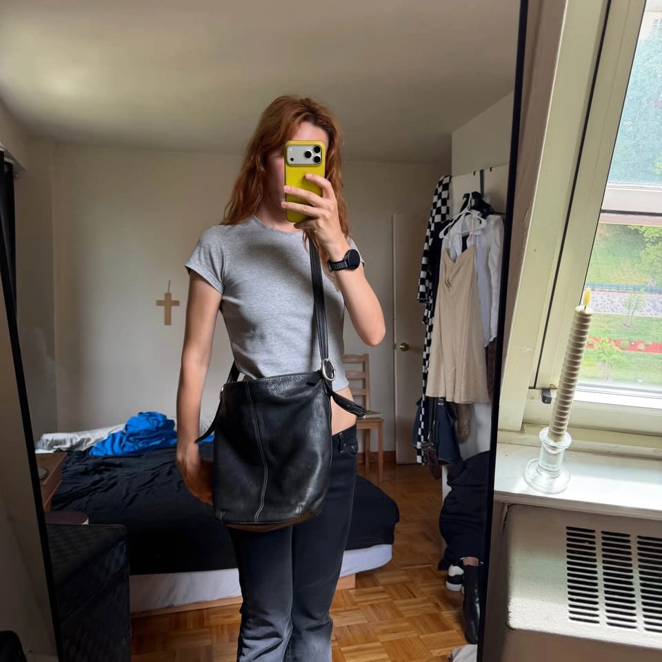 Black leather bag - photo 2