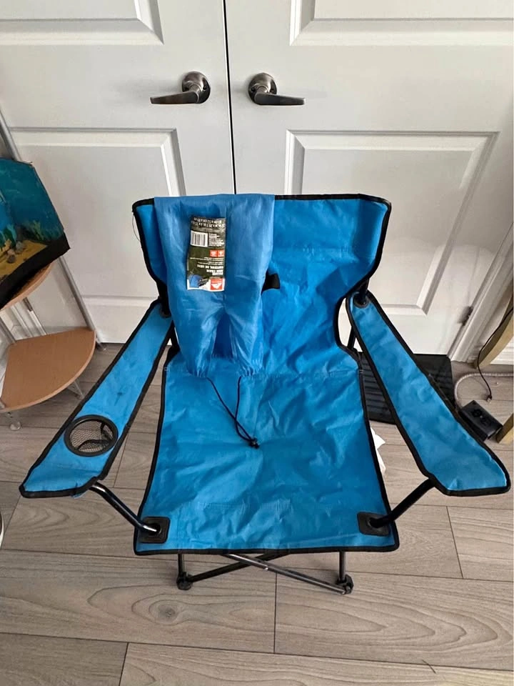 Two folding camping chairs