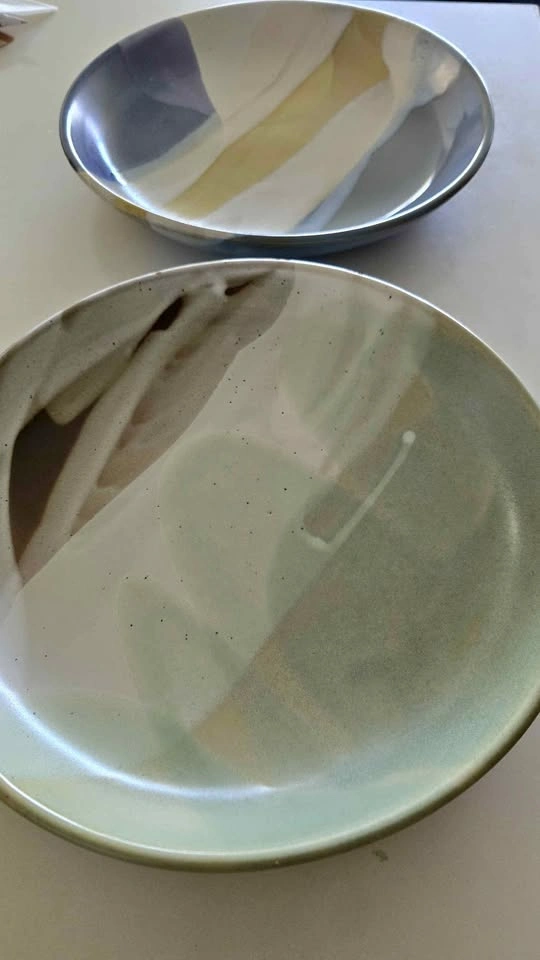 Set of 2 Abstract Ceramic Plates