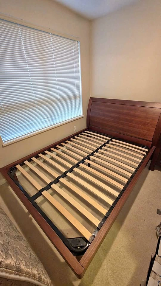 Queen Wooden Bed Frame w/optional mattress for free
