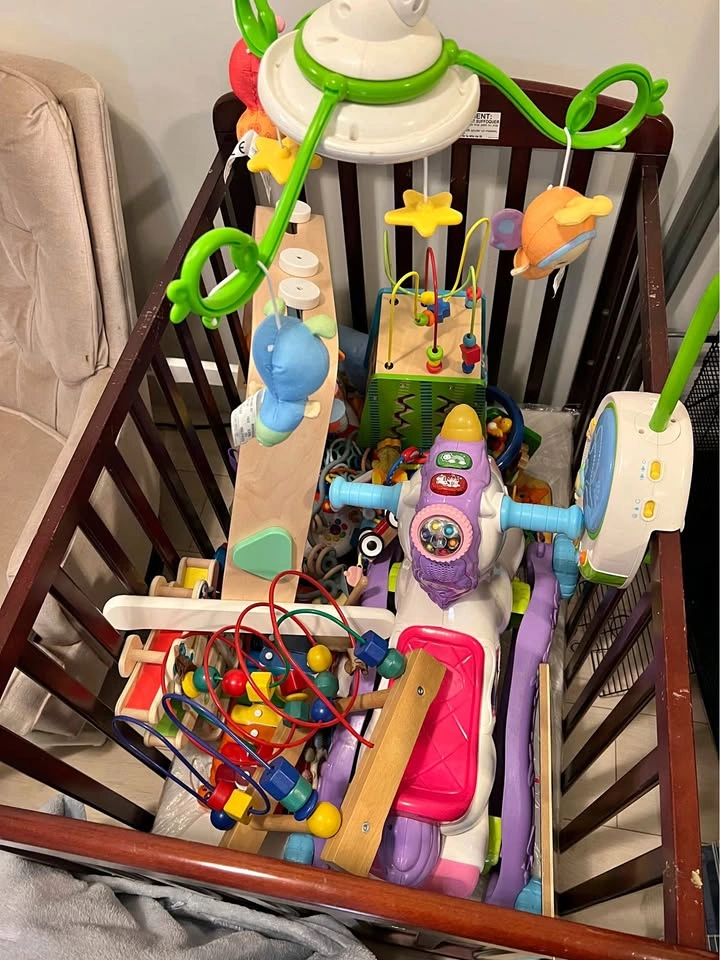 Wooden Cribe/Cradle + Toys Bundle