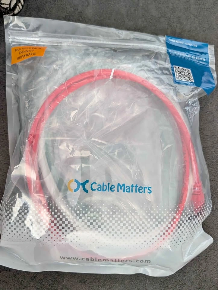 5 pack 3 ft Cable Matters Cat 6 Ethernet Patch Cables
