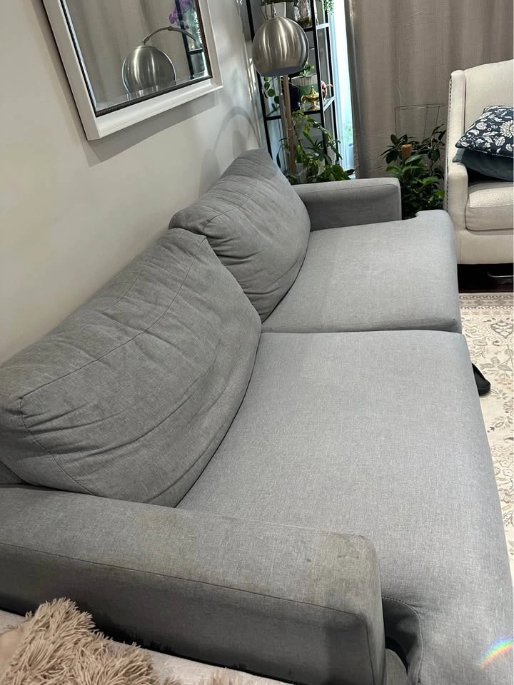 3 seater bricks fabric sofa - Smoke grey - photo 5