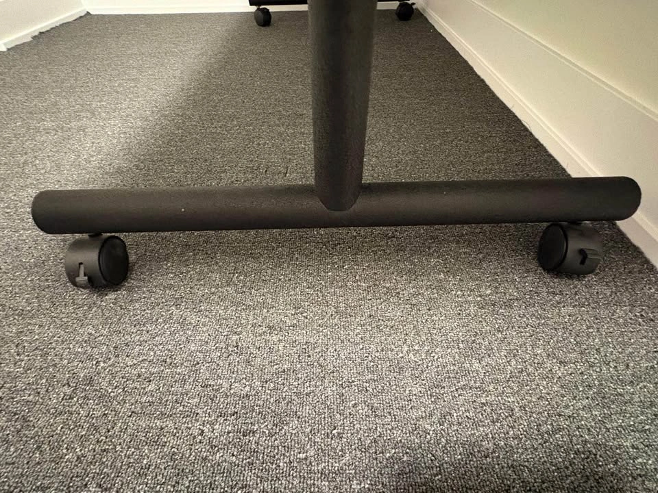 White Rectangular desk/ Table with Casters - photo 3