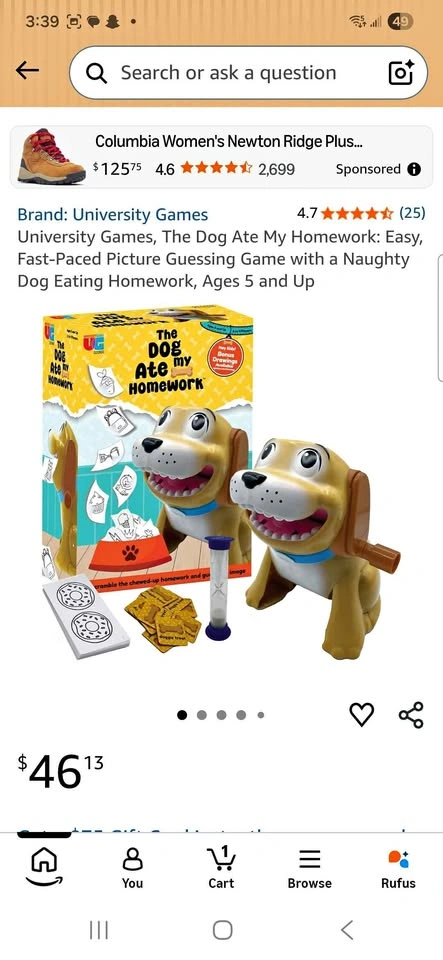 Dog ate my homework toy