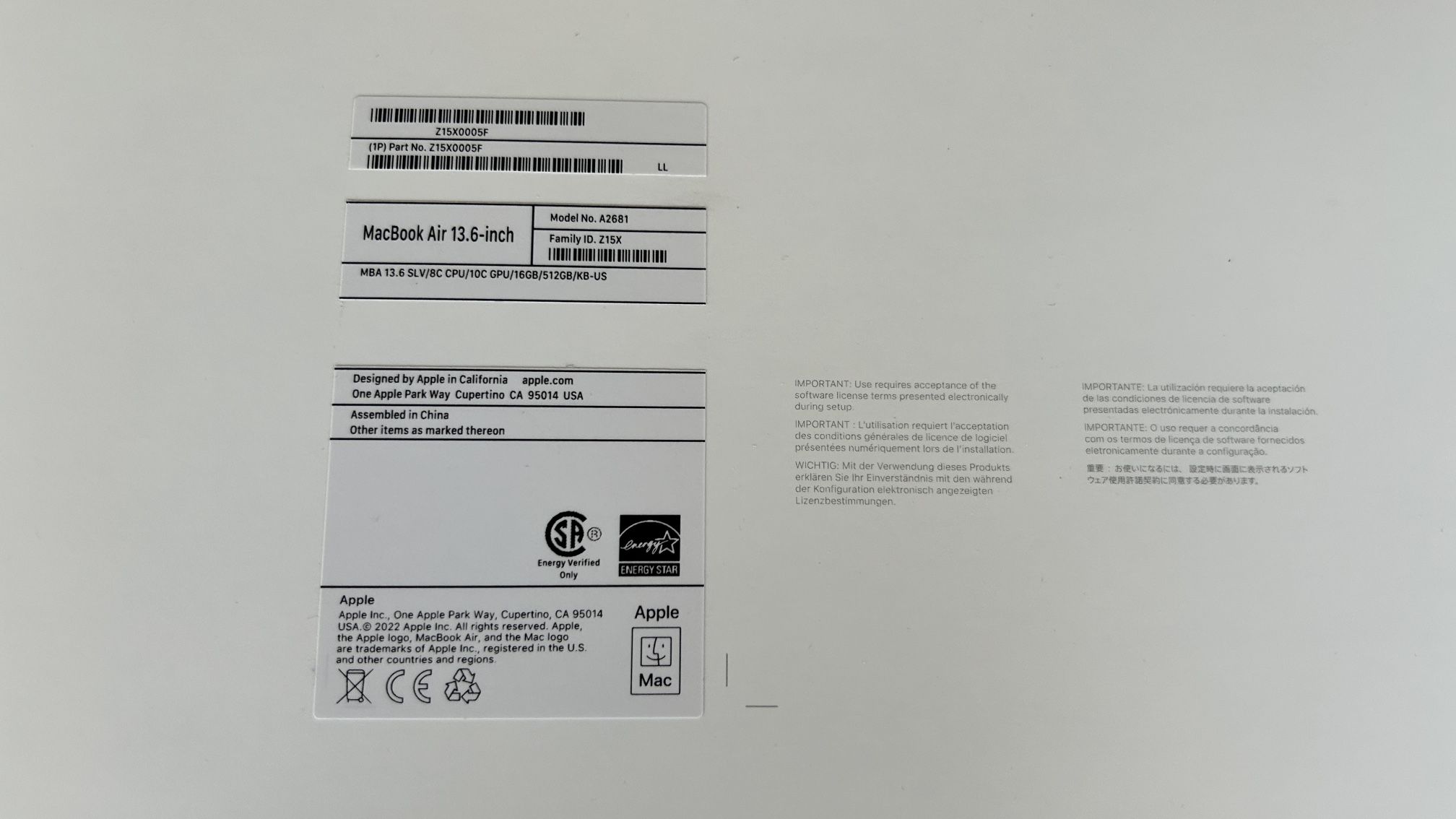 Apple MacBook M2 - Box Only - photo 4