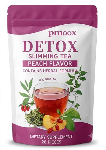 PMOOX Detox Slimming Tea – Peach Flavor (28 Tea Bags)
