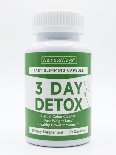 WellnessWays 3 Day Detox Herbal Colon Cleanse 60 Capsules