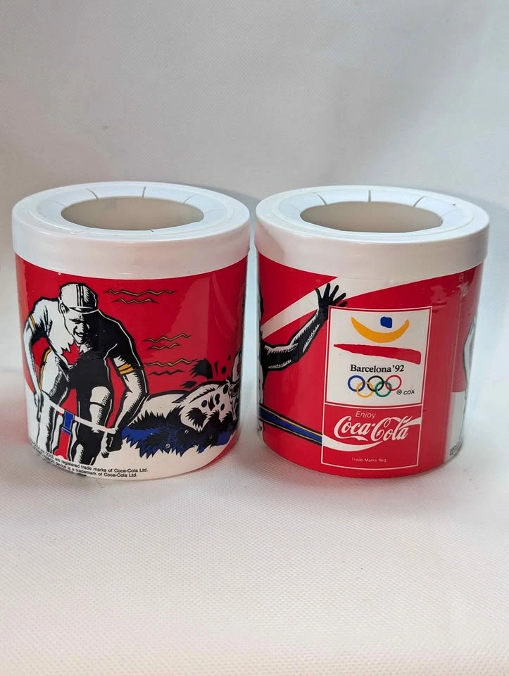 Vintage Coca Cola Barcelona '92 Olympics Beverage Cooler Sleeves