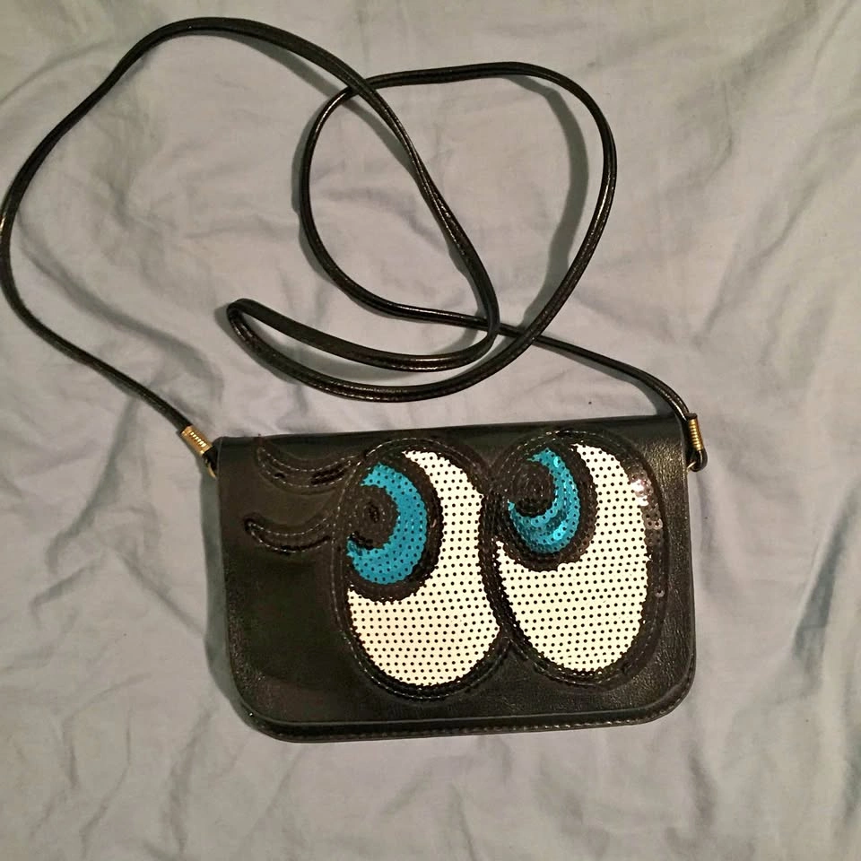 Sequins Big Eye Envelope Cross-Body Clutch Bag