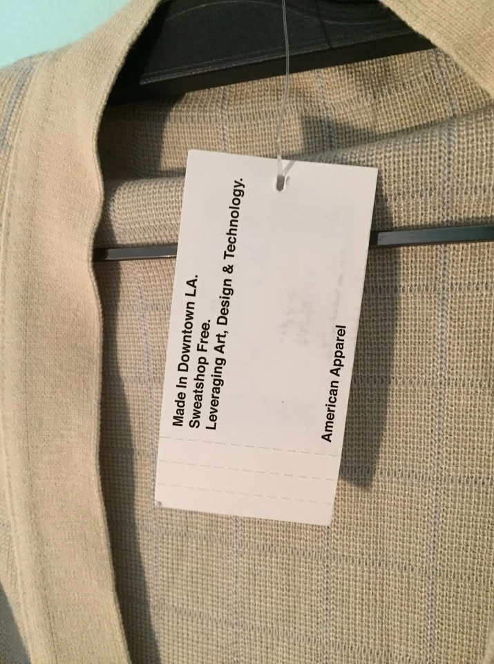 American Apparel AA Unisex Knit Long Grid Sweater Buttonup Vest - photo 5