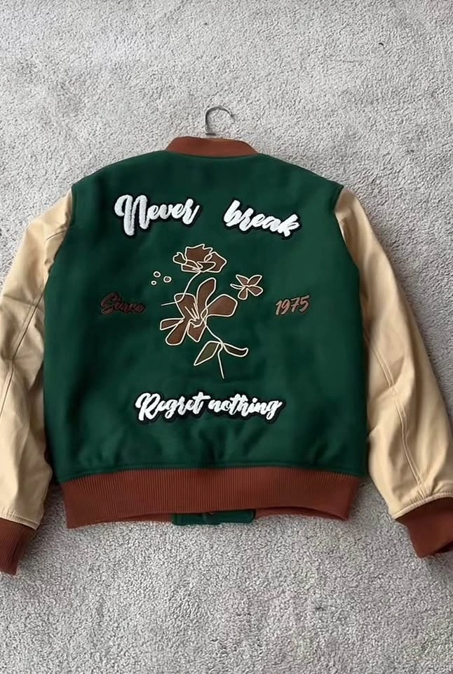 Zara Green Varsity Bomber Jacket - photo 2