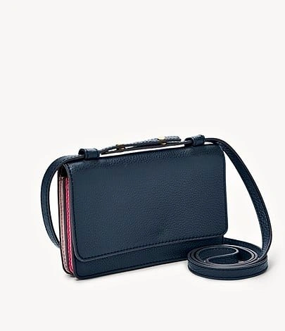 Colour block Navy Blue + Hot Pink Side Bag