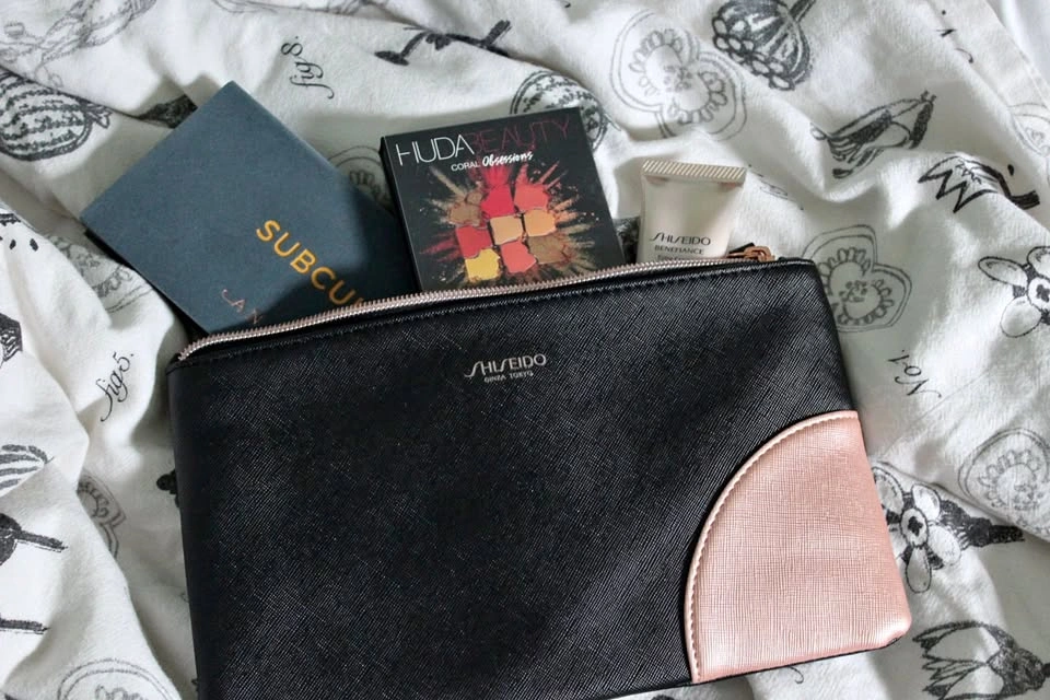 Black with Rose Gold Makeup Bag